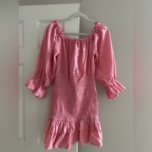 Pink Petal & Pup off the shoulder dress.
